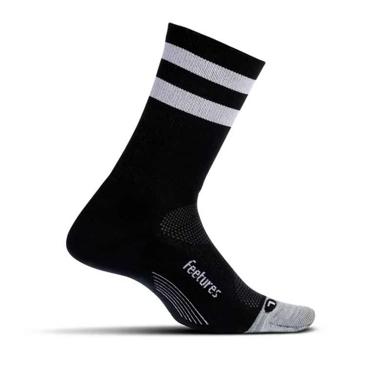 Elite Light Cushion Mini Crew in Black High Top Stripes